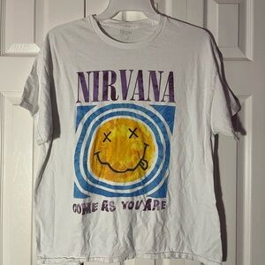 NIRVANA White Smiley Face Tee